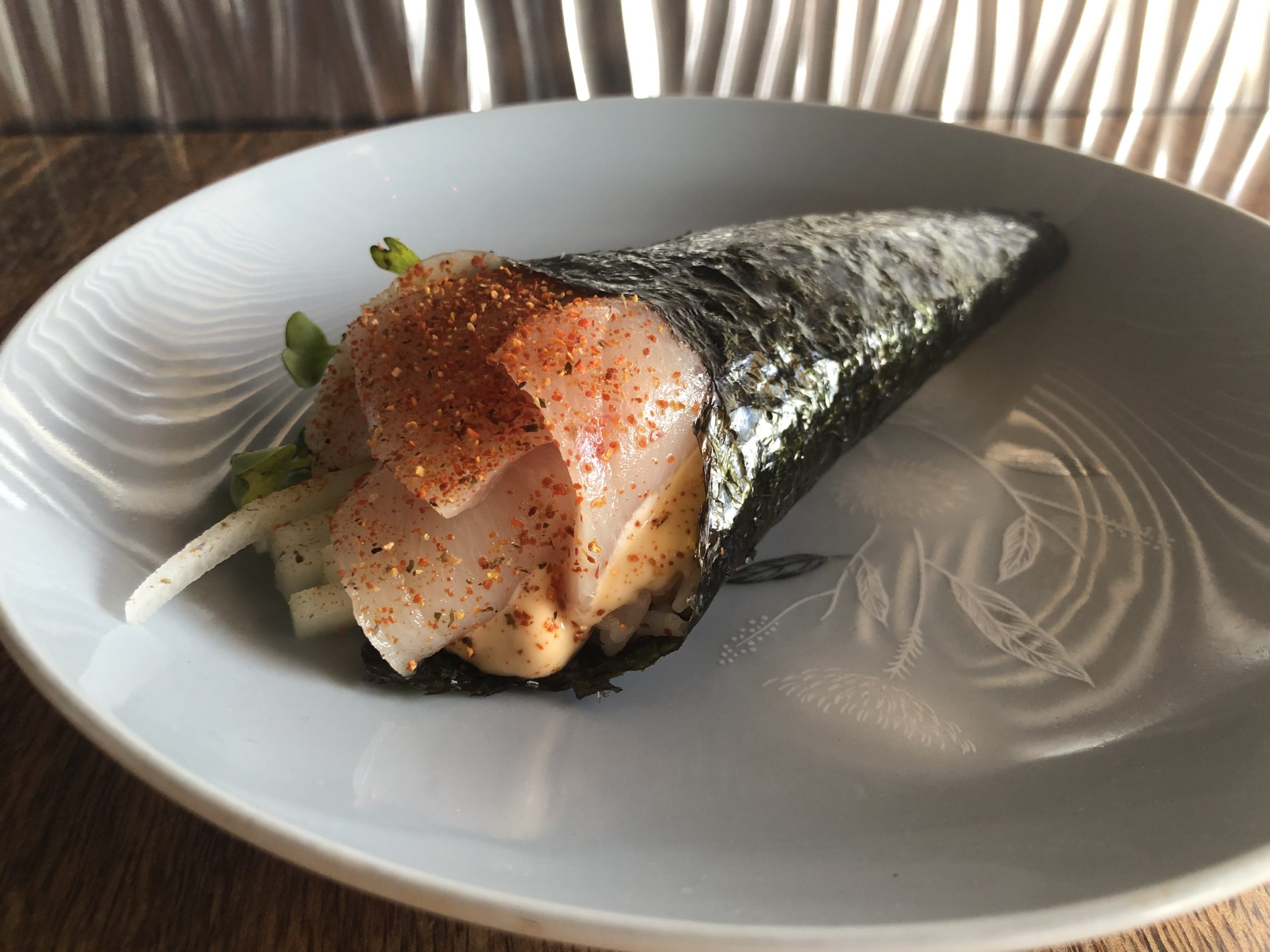 Spicy Hamachi Hand Roll